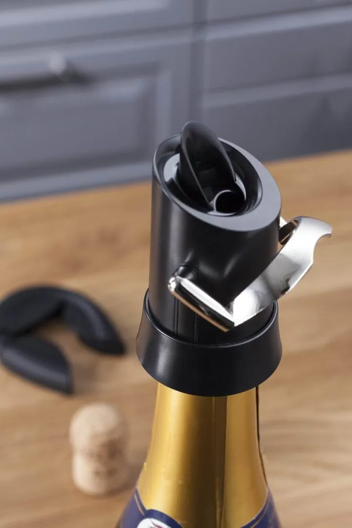 Vacuvin selador e servidor de champanhe, Preto Vacuvin