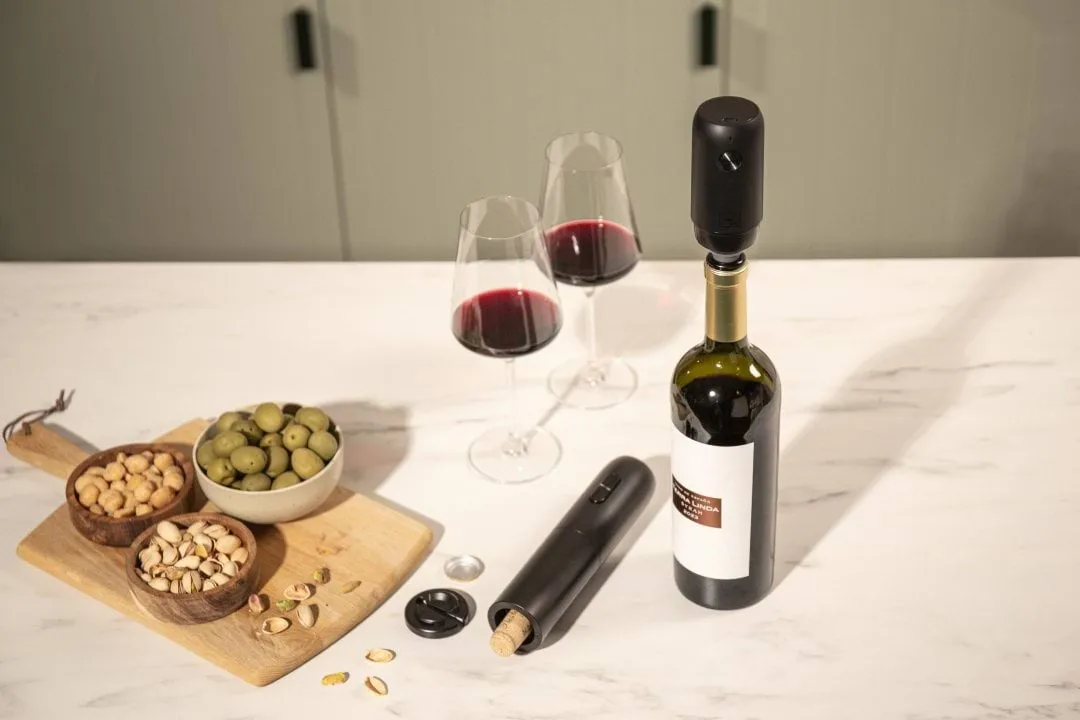 Vacuvin Wine Saver bomba de vácuo elétrica, Preto Vacuvin