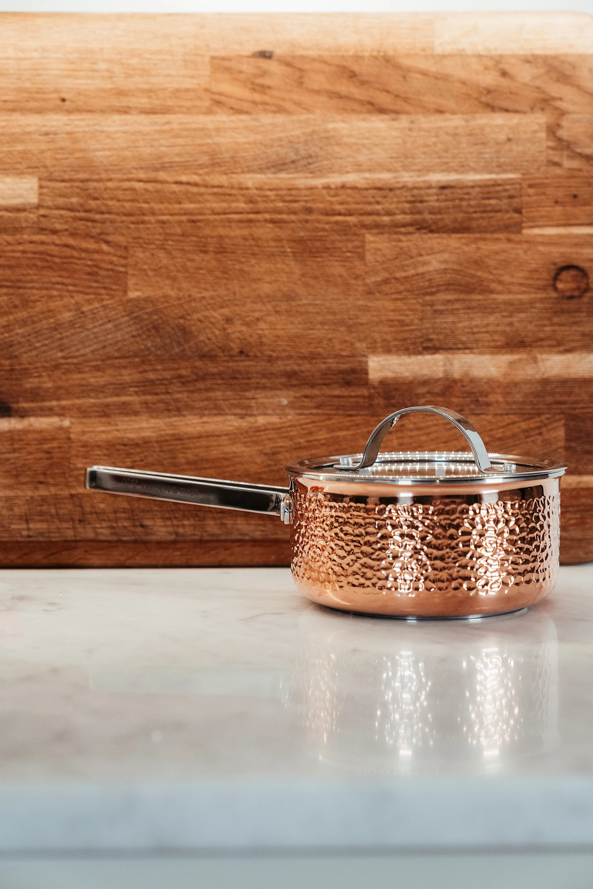 Caçarola em cobre martelado com tampa Mjölner, Vera. 1,6 L Vargen & Thor