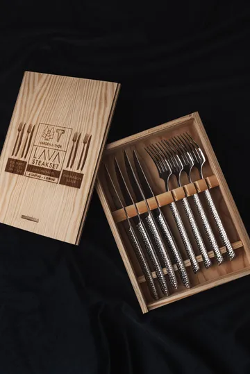 Conjunto de talheres Lava - Aço polido, 8 peças - Vargen & Thor