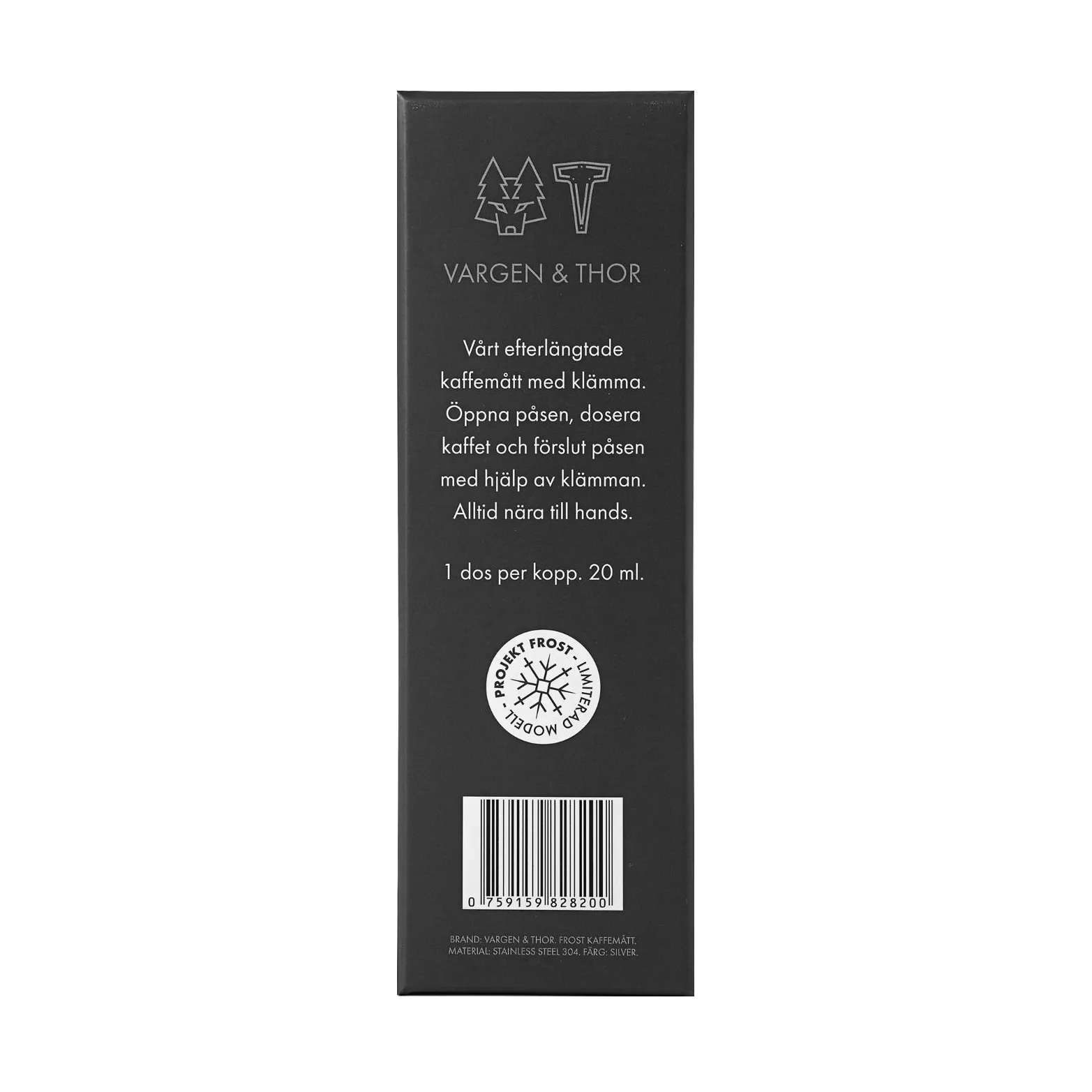 Frost colher medidora para café com mola, Prateado, 20 ml Vargen & Thor