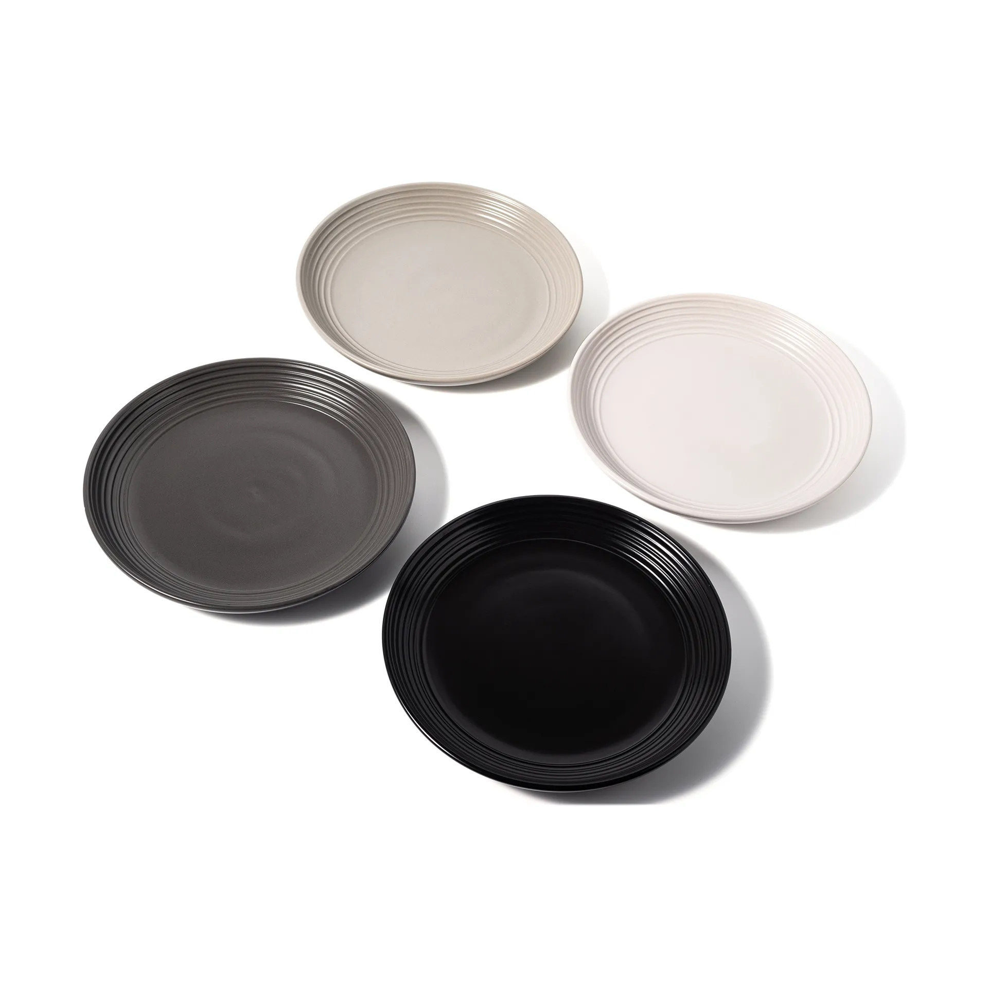 Gastro prato Ø25 cm - 4 un., Branco-cinza areia-antracite preto Vargen & Thor