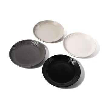 Gastro prato Ø25 cm - 4 un. - Branco-cinza areia-antracite preto - Vargen & Thor