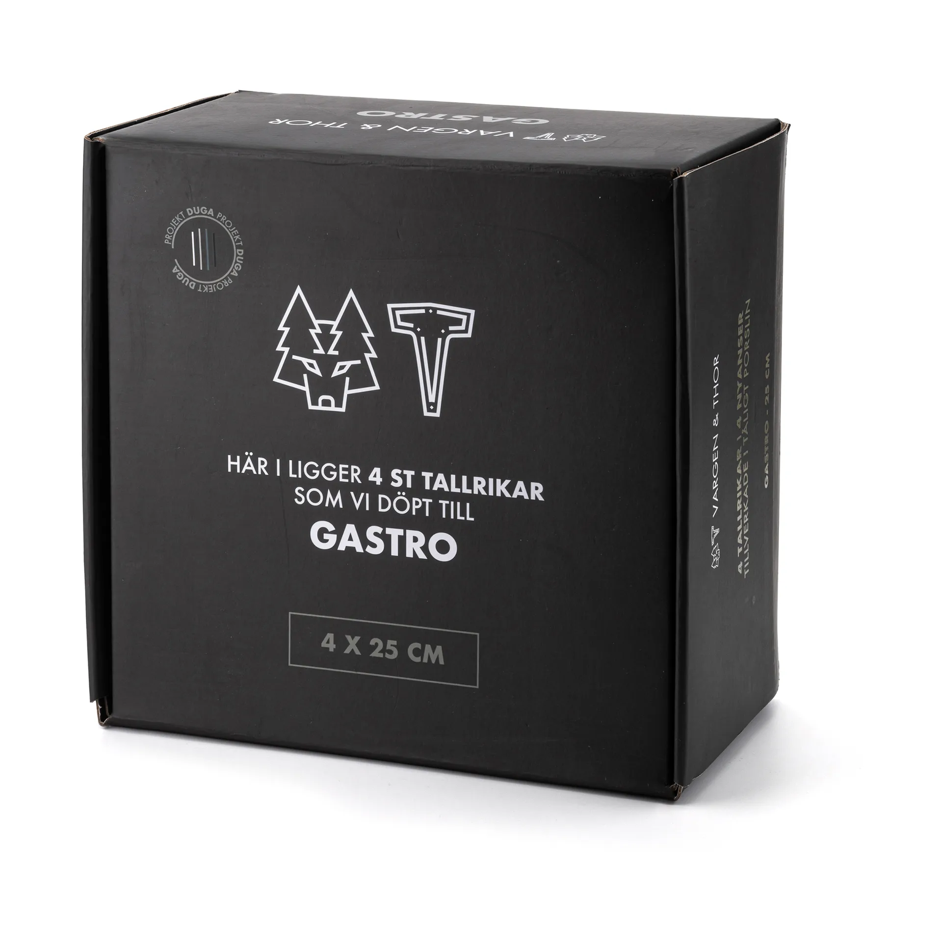 Gastro prato Ø25 cm - 4 un., Branco-cinza areia-antracite preto Vargen & Thor