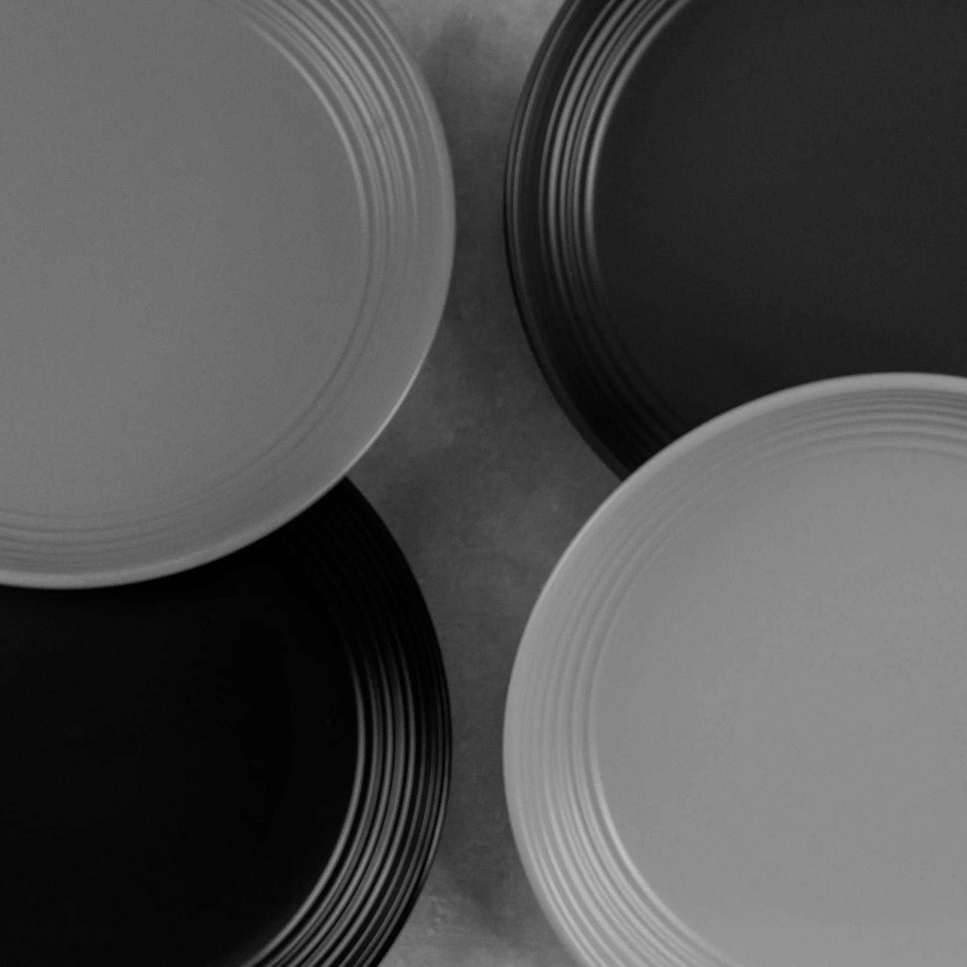 Gastro prato Ø25 cm - 4 un., Branco-cinza areia-antracite preto Vargen & Thor