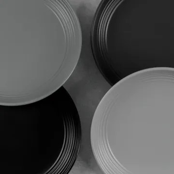 Gastro prato Ø25 cm - 4 un. - Branco-cinza areia-antracite preto - Vargen & Thor