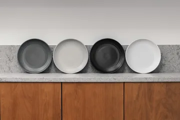 Gastro prato Ø25 cm - 4 un. - Branco-cinza areia-antracite preto - Vargen & Thor