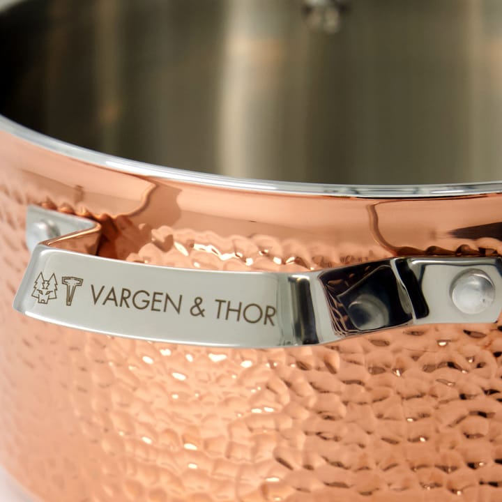 Panela em cobre martelado com tampa Mjölner, Miranda. 4 L Vargen & Thor