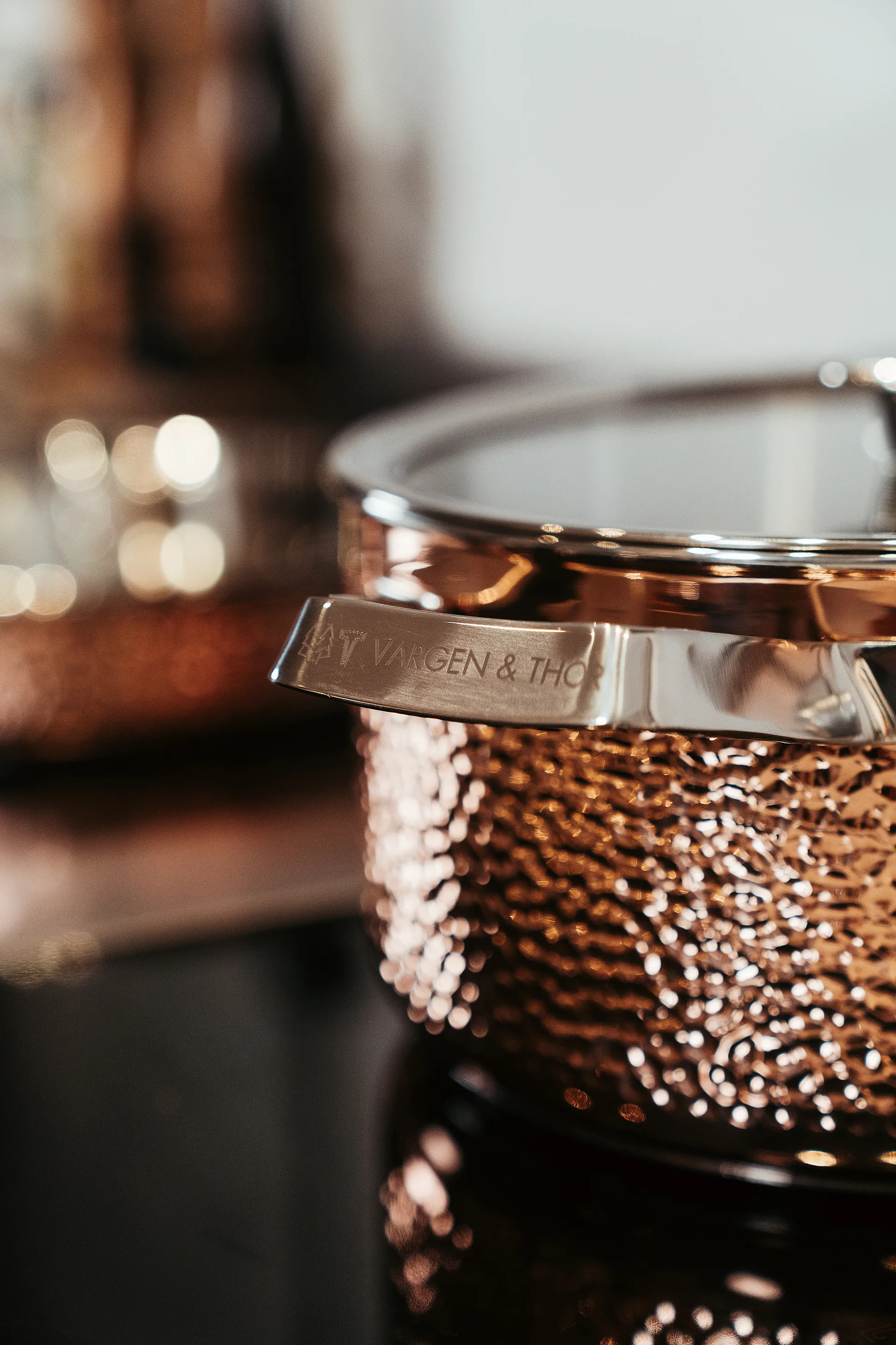 Panela em cobre martelado com tampa Mjölner, Miranda. 4 L Vargen & Thor