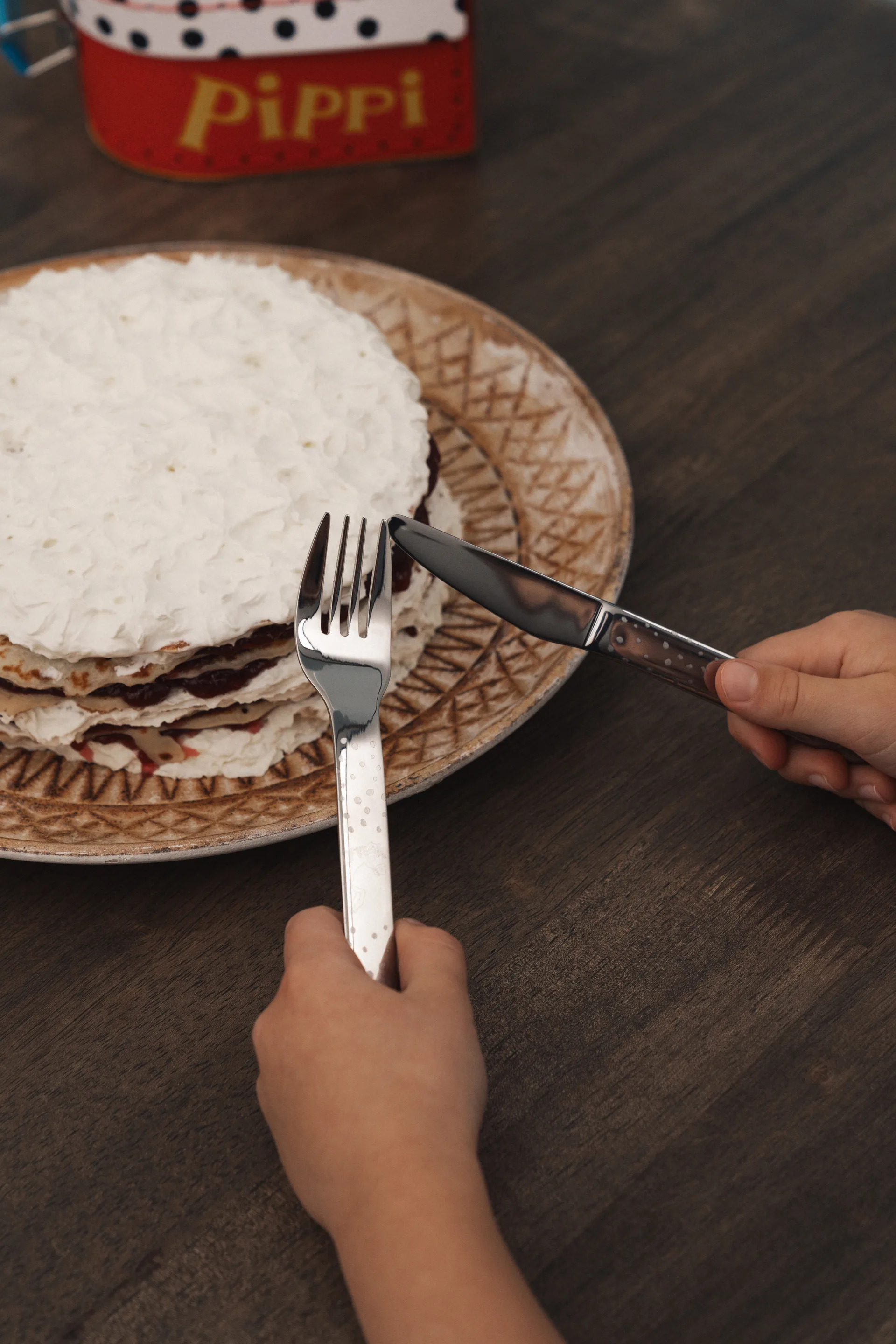 Talheres infantis Lupo Pippi, 9 peças, Prata Vargen & Thor