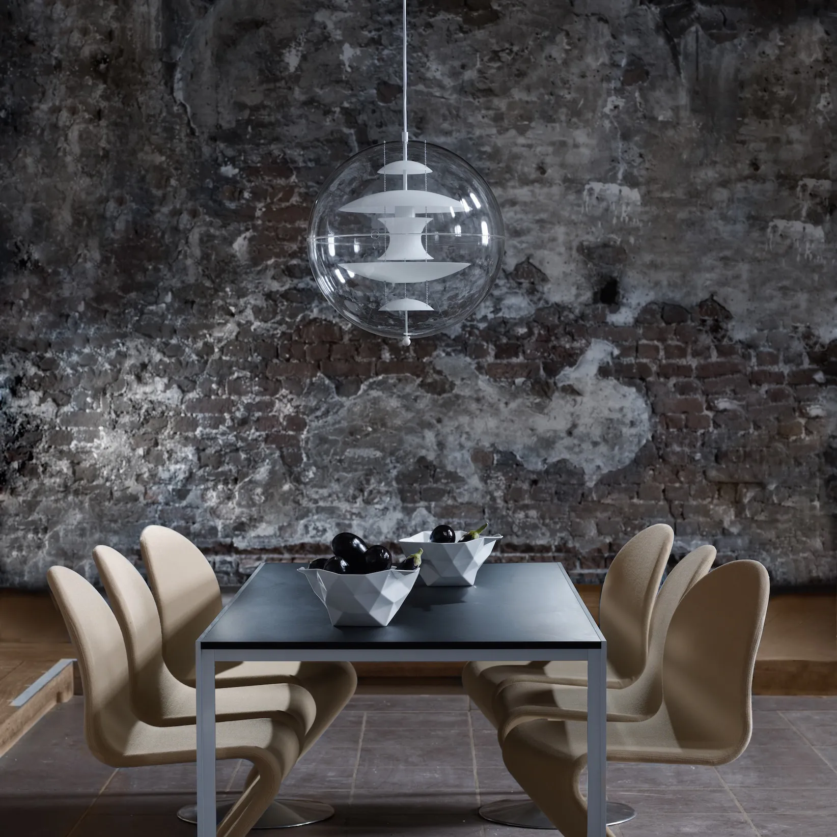 Candeeiro suspenso VP Globe Glass, Ø50 cm Verpan