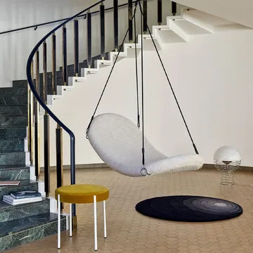 Tapete redondo Luna - areia escura, 120 cm - Verpan