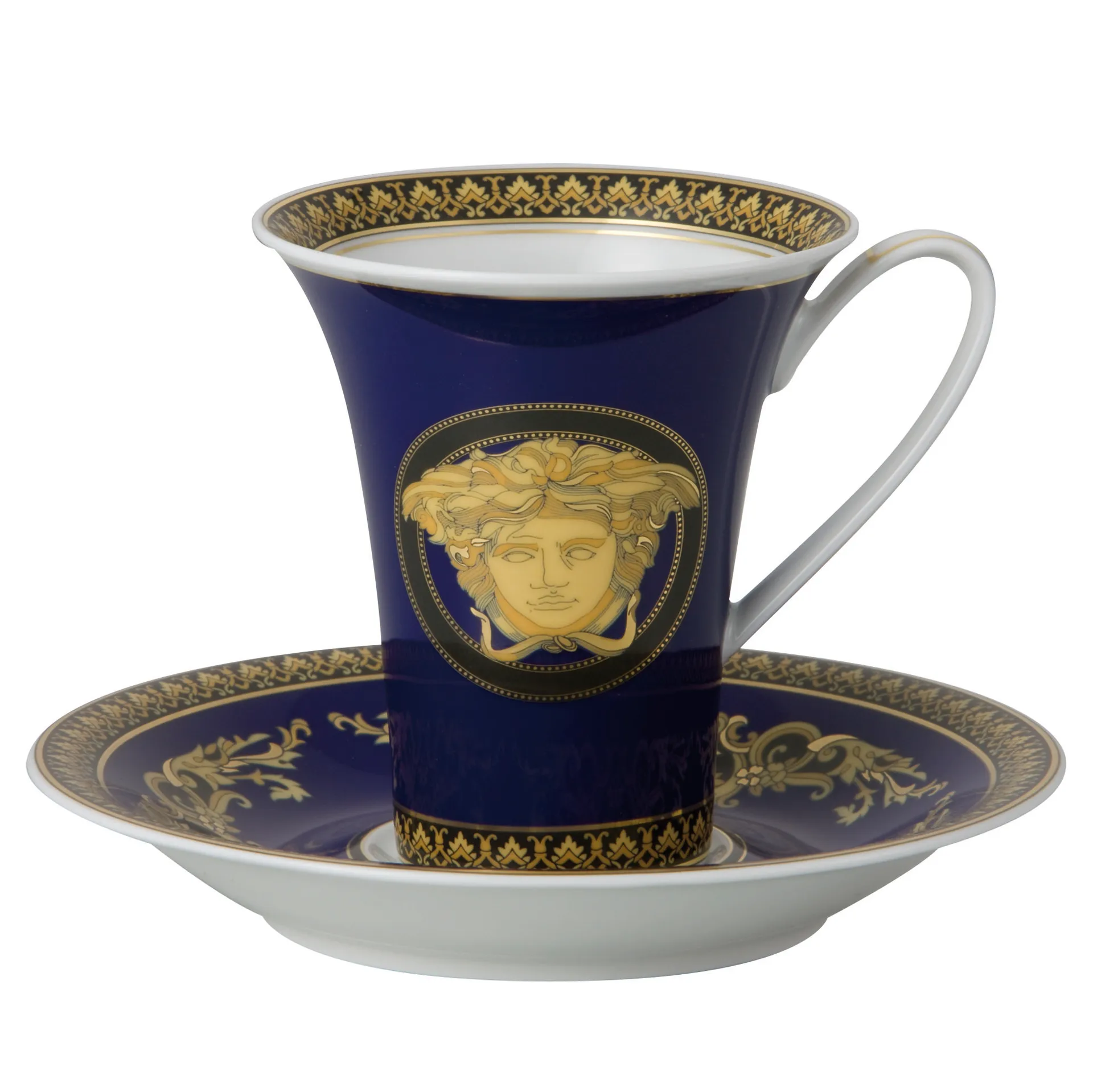 Chávena e pires Versace Medusa Blue, conjunto Versace