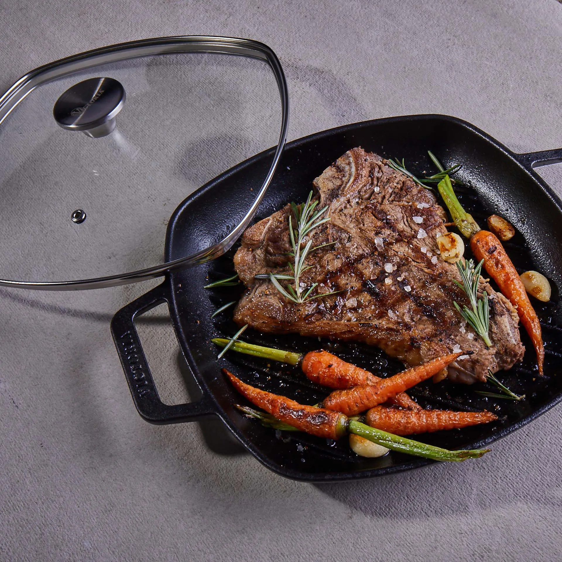 Tampa de vidro com pega, 25x25 cm Victoria