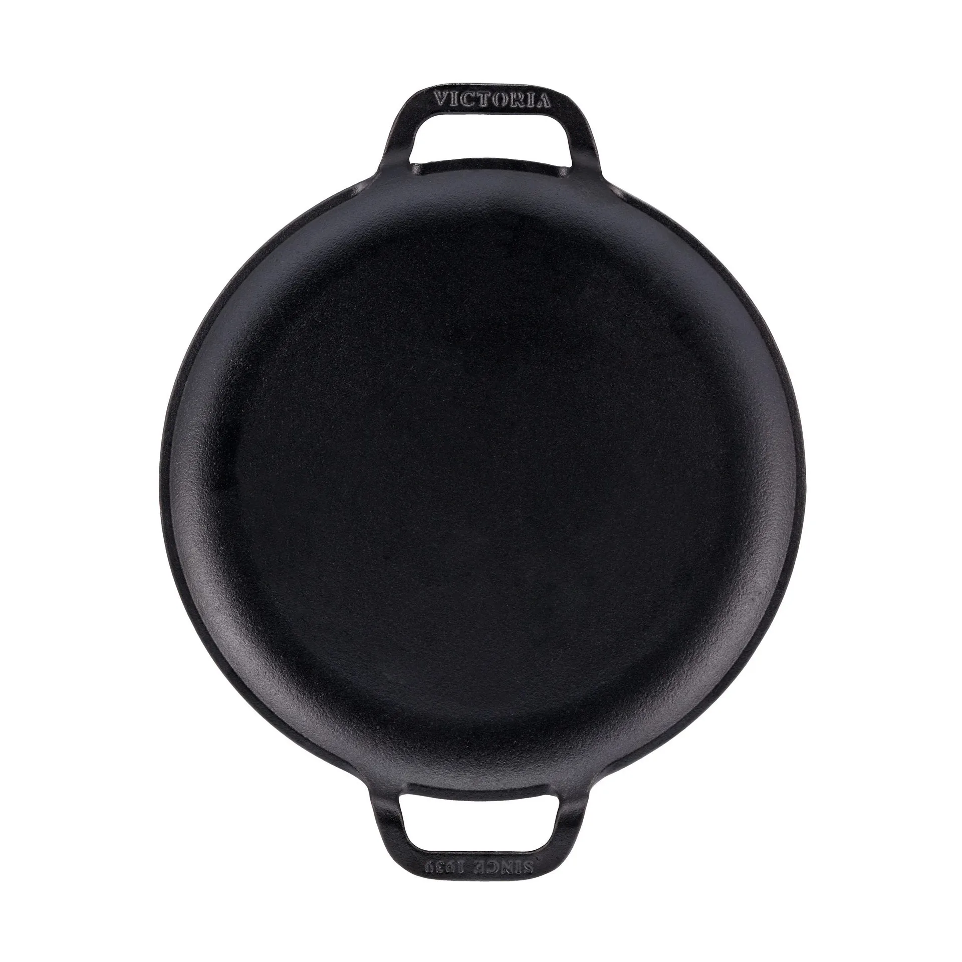 Victoria Comal frigideira de ferro fundido com duas pegas pré-temperada, Ø25 cm Victoria