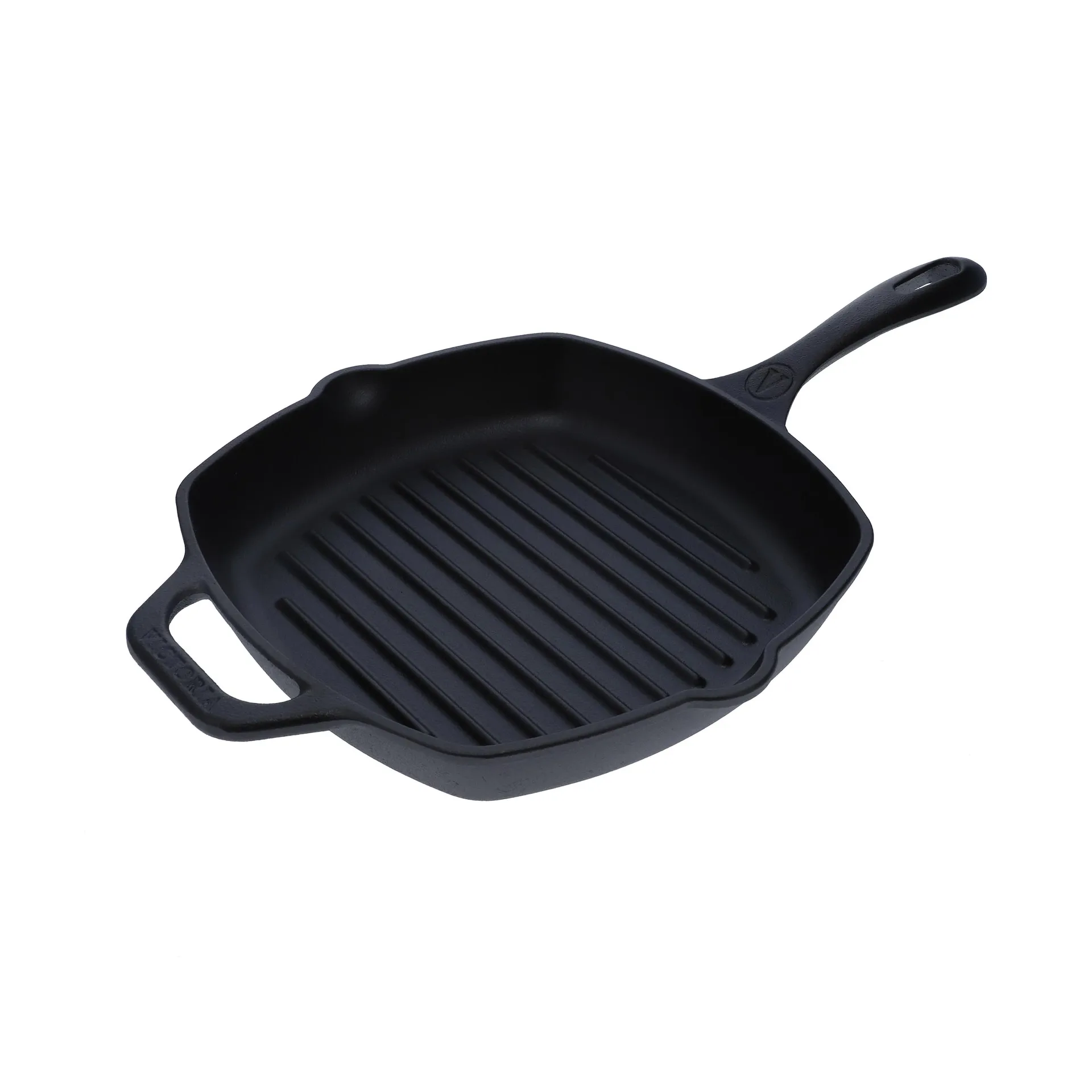 Victoria frigideira grelhadora quadrada em ferro fundido pre-seasoned, 44,1x28,4 cm Victoria