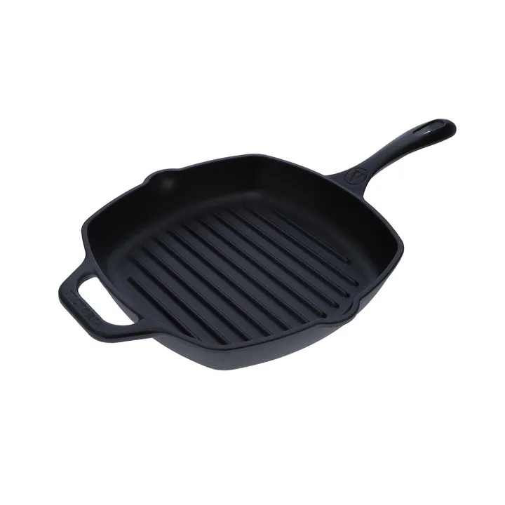 Victoria frigideira grelhadora quadrada em ferro fundido pre-seasoned - 44,1x28,4 cm - Victoria