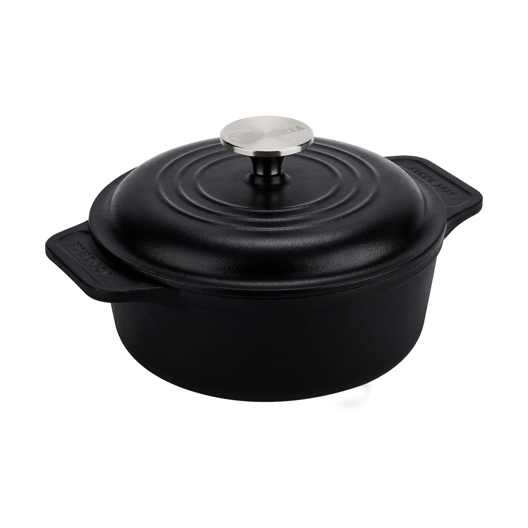 Victoria panela de ferro fundido pré-temperada, 1,9 L Victoria