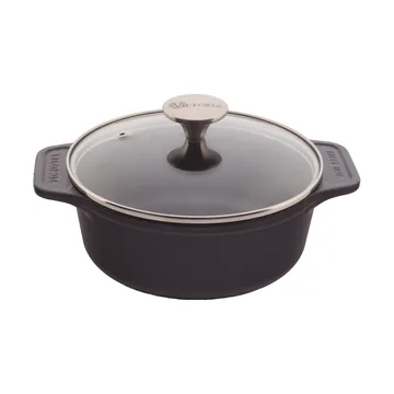 Victoria panela de ferro fundido tampa de vidro enameled - 1,9 l - Victoria