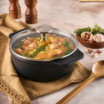 Victoria panela de ferro fundido tampa de vidro enameled - 1,9 l - Victoria