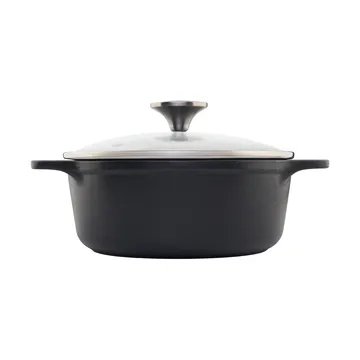 Victoria panela de ferro fundido tampa de vidro pre-seasoned - 1,9 l - Victoria