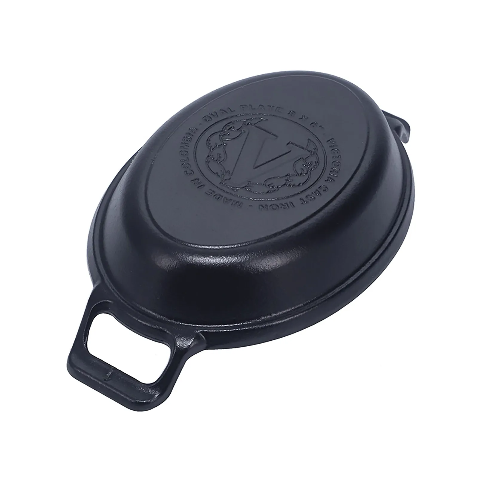 Victoria panela oval em ferro fundido pre-seasoned, 27,1x15,5 cm Victoria