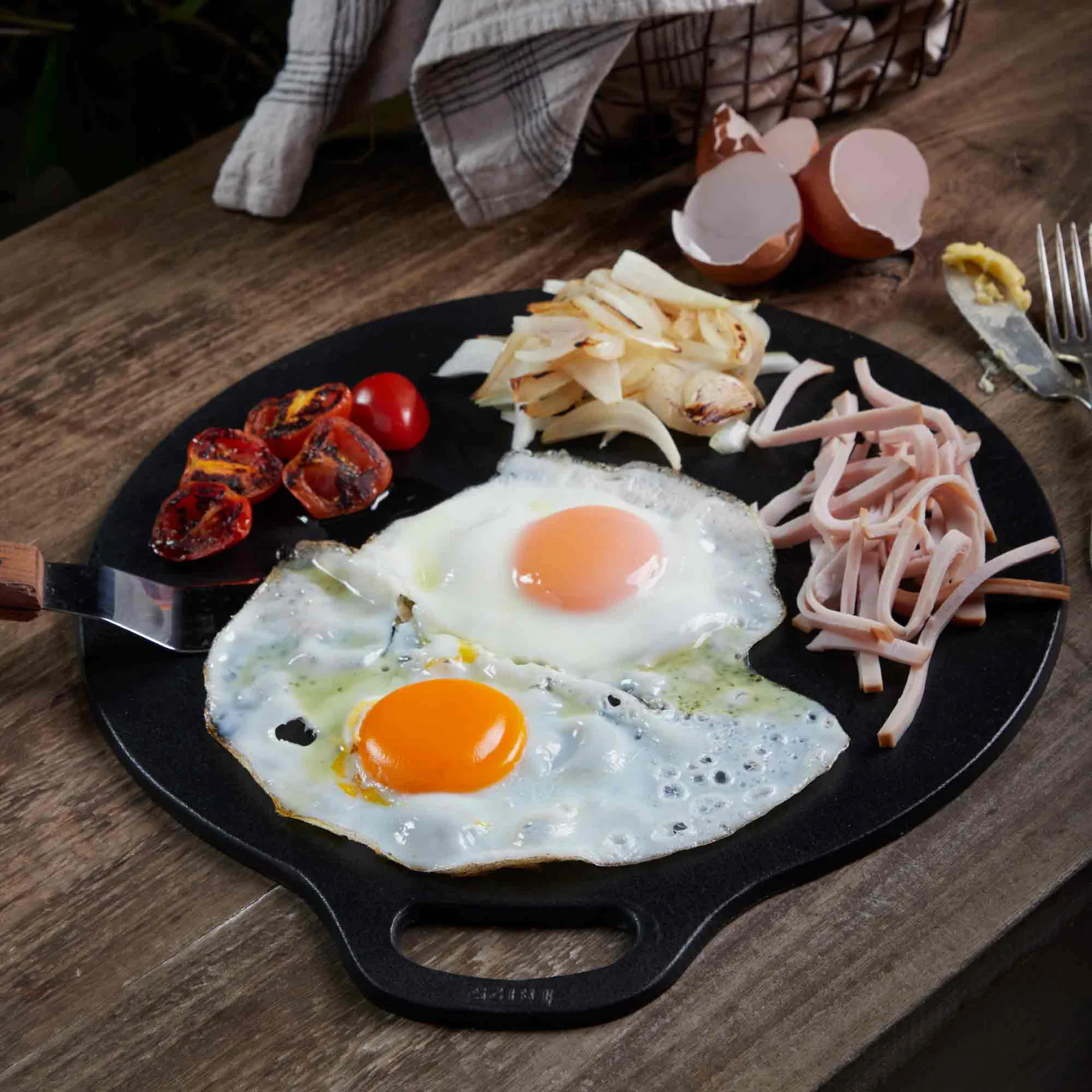 Victoria Tawa chapa de fritar em ferro fundido esmaltado, Ø38 cm Victoria