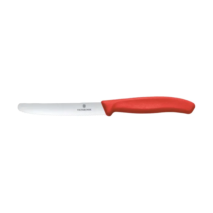Swiss Classic faca serrilhada para salsicha/tomate 11 cm - Vermelho - Victorinox