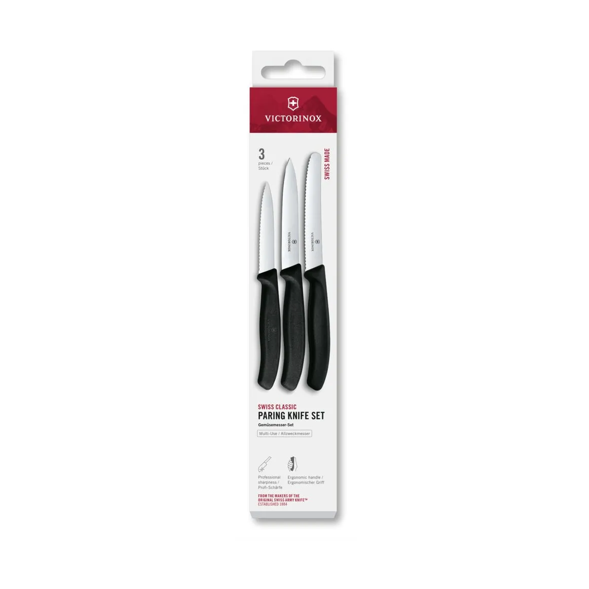 Victorinox Swiss Classic conjunto de facas de descascar 3 peças, Preto Victorinox