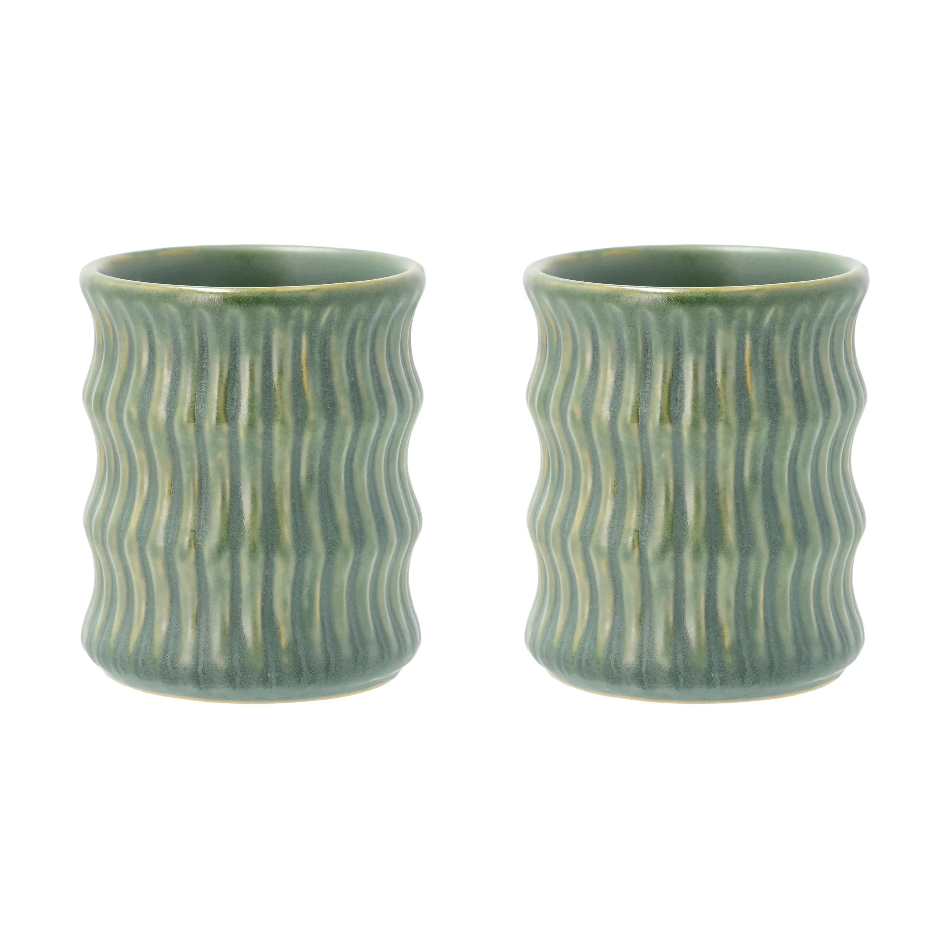 Caneca Styles ondulada 30 cl, 2 unid., Verde Villa Collection