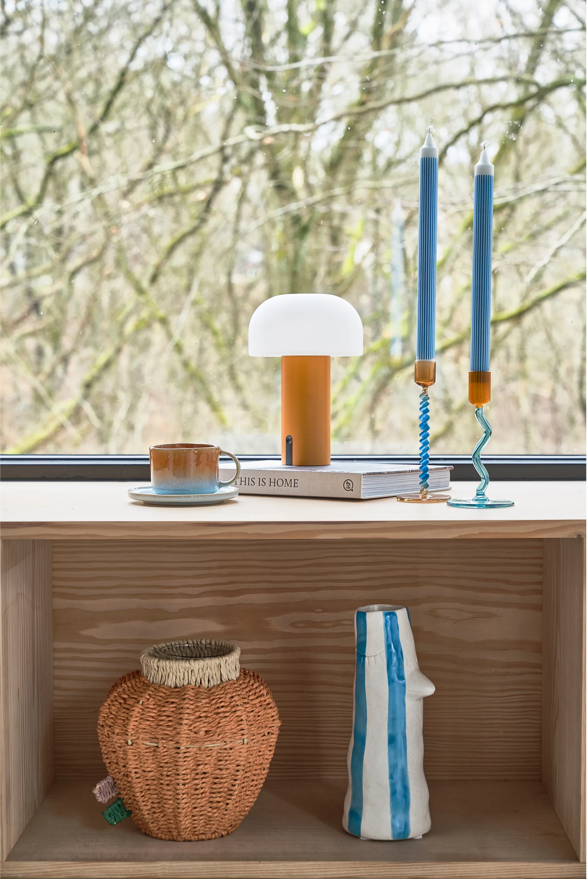 Castiçal Styles 15,3 cm, Blue-amber Villa Collection