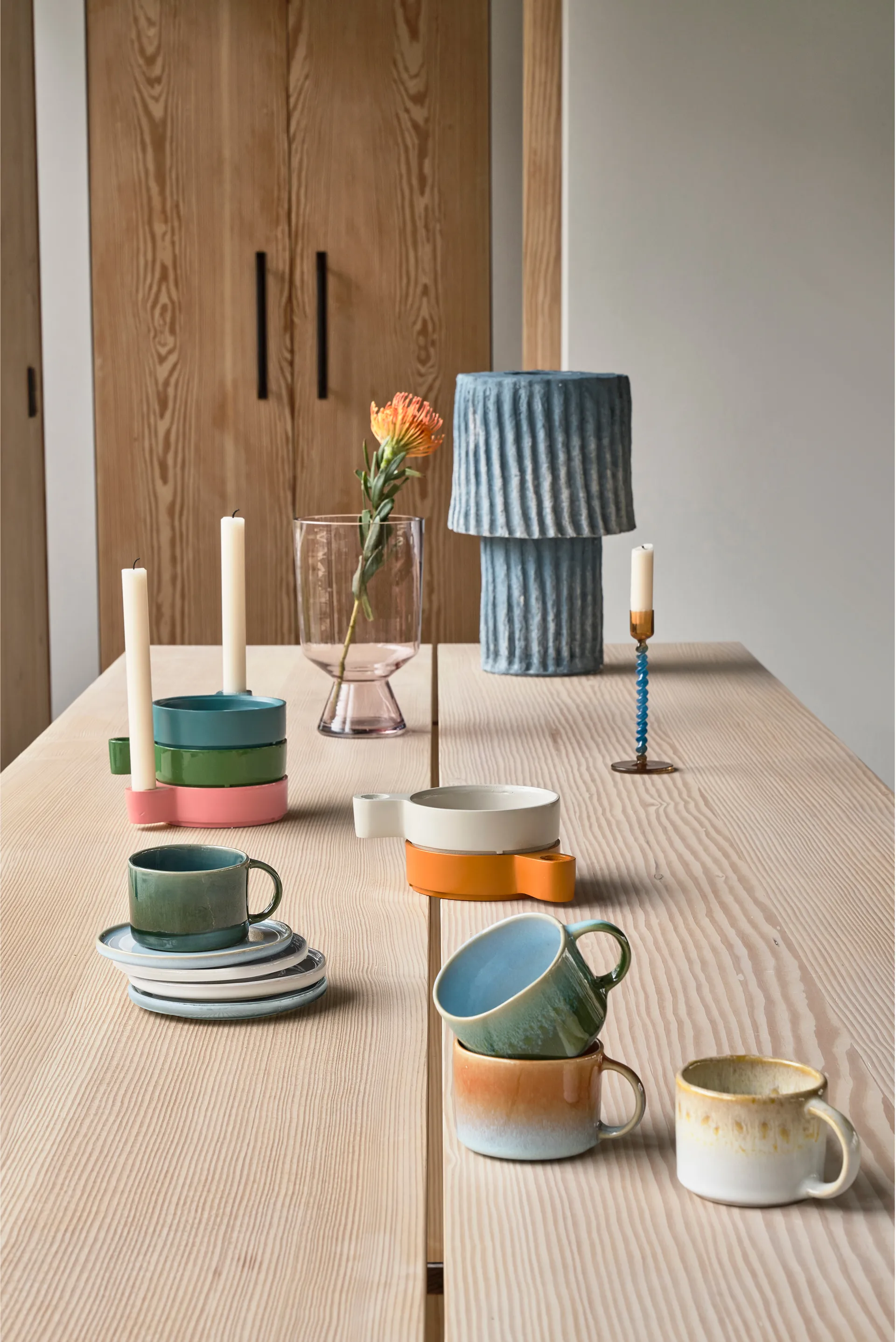 Castiçal Styles 16,3 cm, Blue-amber Villa Collection