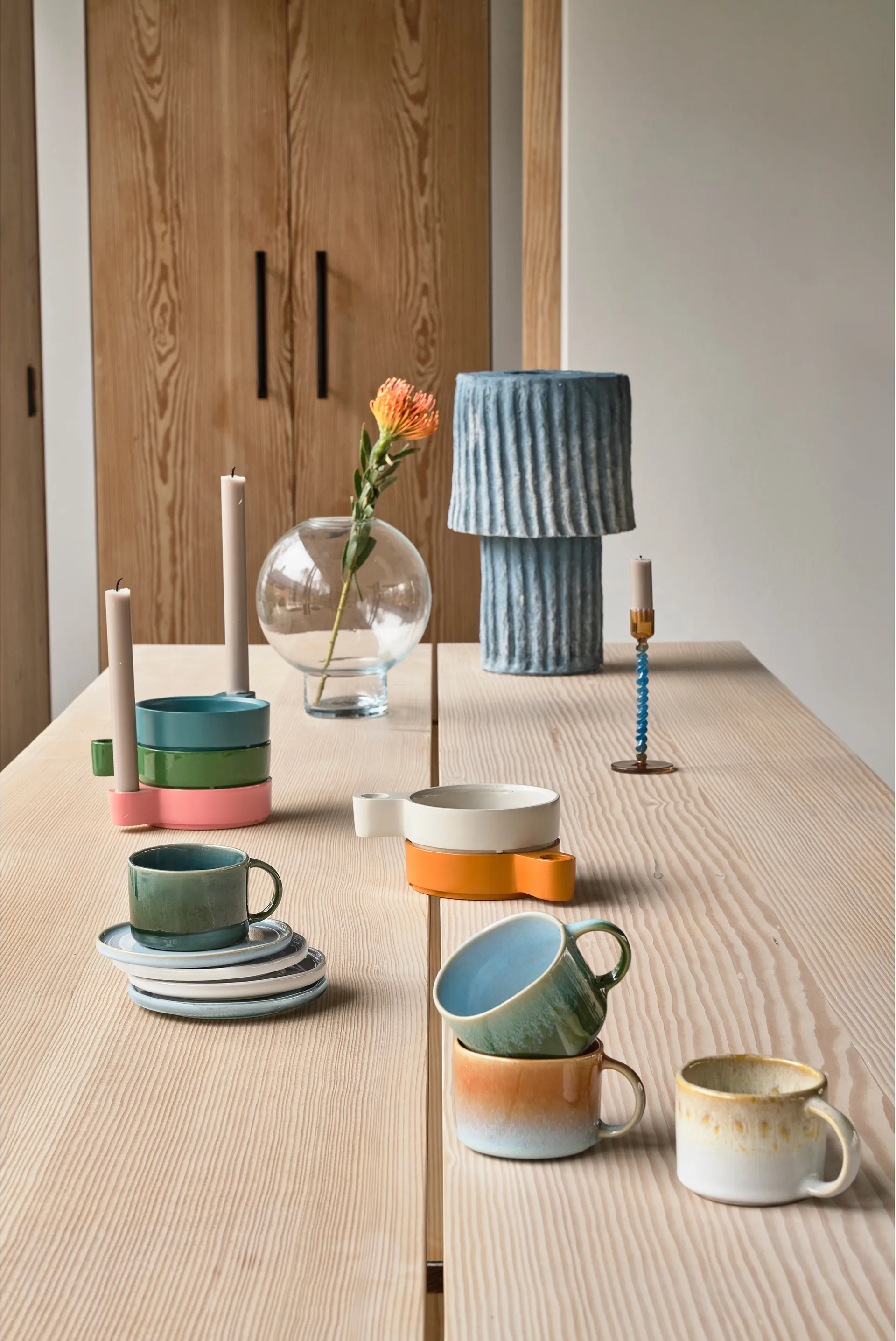 Castiçal Styles 16,3 cm, Blue-amber Villa Collection