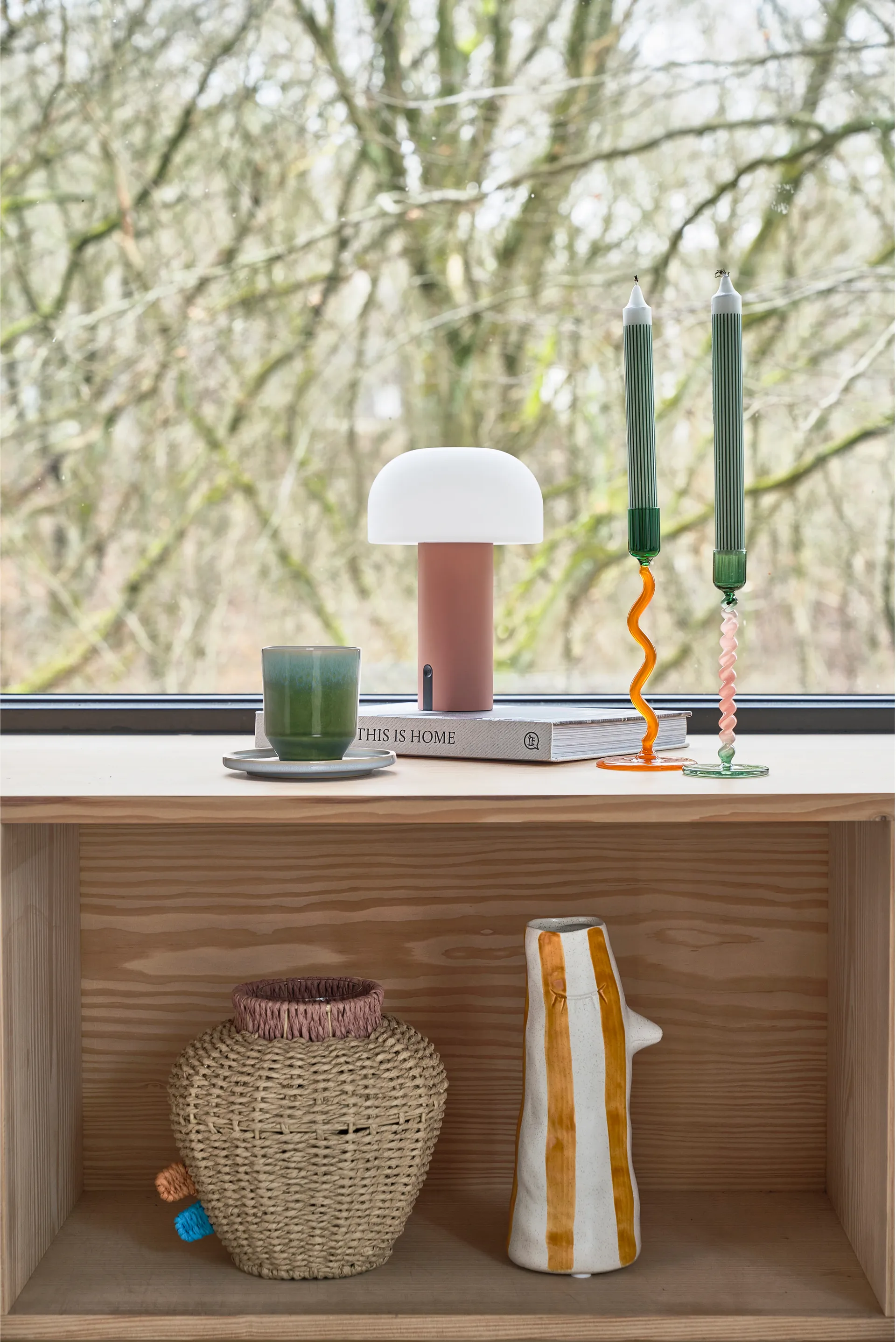 Castiçal Styles 16,3 cm, Green-pink Villa Collection