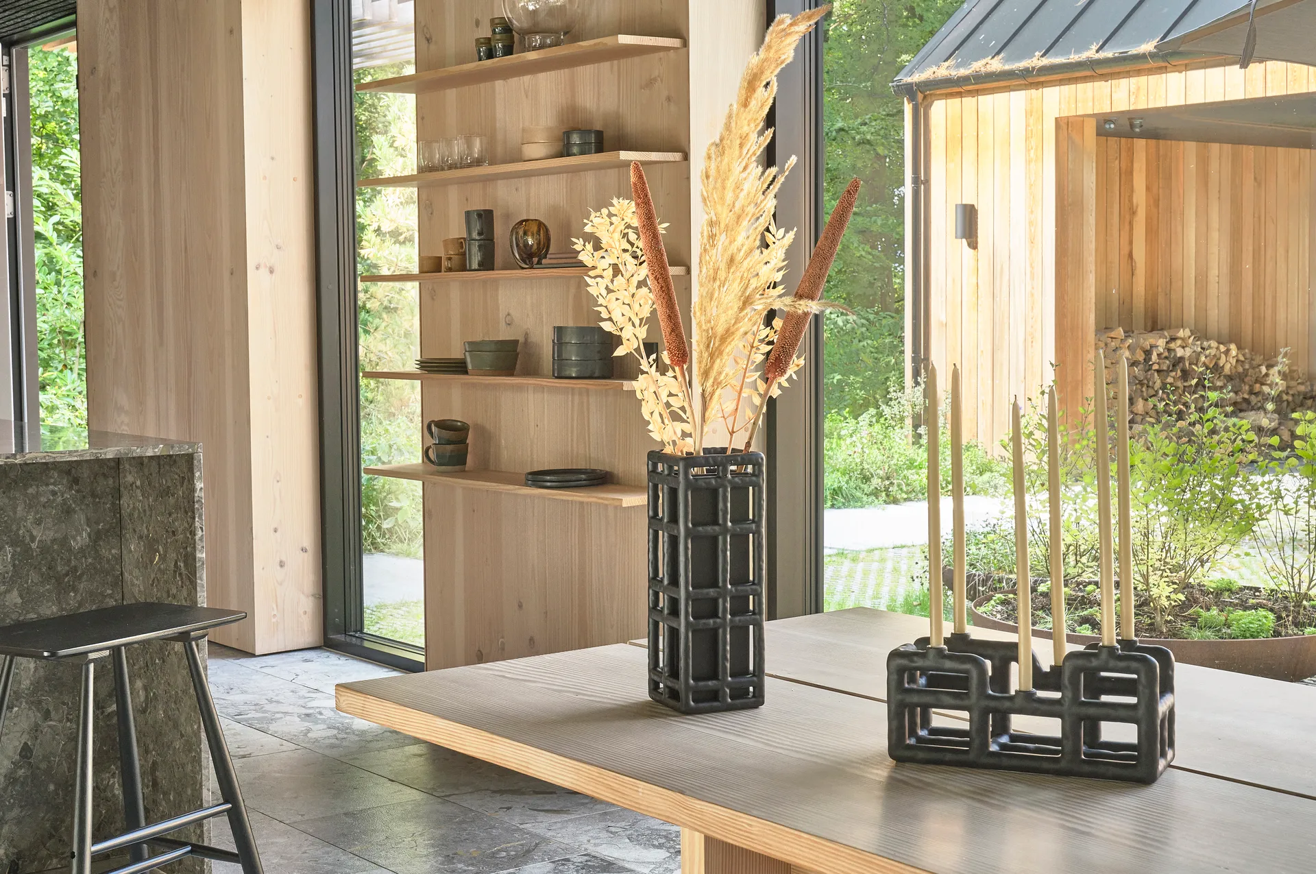 Lyng vaso 11x11x30 cm, Preto Villa Collection