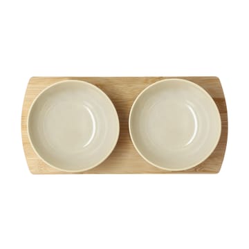 Shoku tabuleiro de bambu com 2 tigelas - Bege - Villa Collection