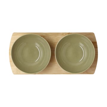 Shoku tabuleiro de bambu com 2 tigelas - Verde puro - Villa Collection