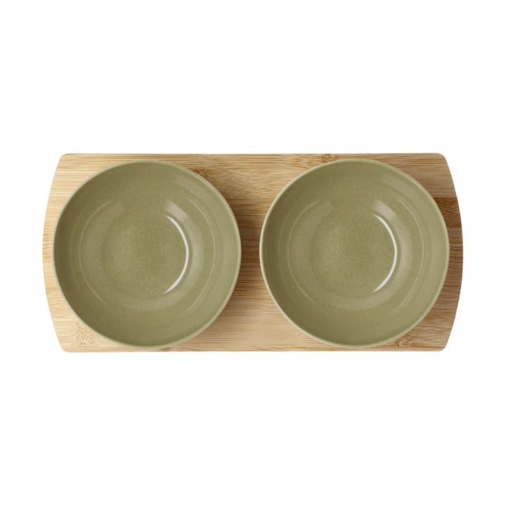 Shoku tabuleiro de bambu com 2 tigelas, Verde puro Villa Collection