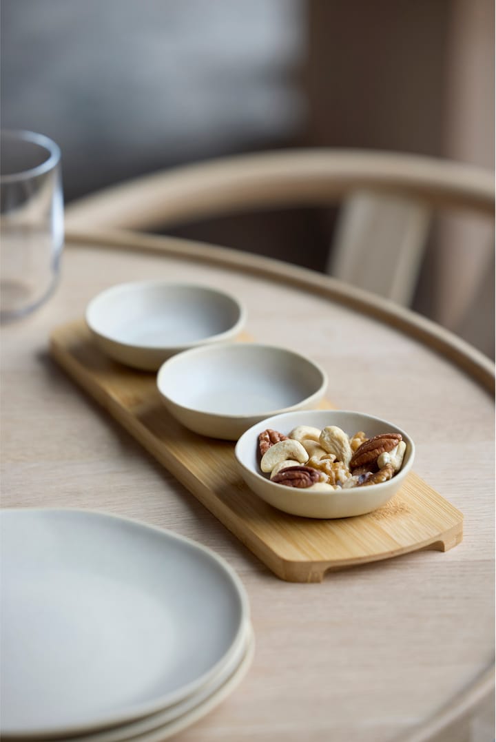 Shoku tabuleiro de bambu com 3 tigelas, Bege Villa Collection