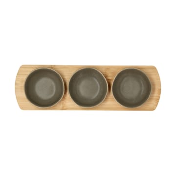 Shoku tabuleiro de bambu com 3 tigelas - Castanho quente - Villa Collection
