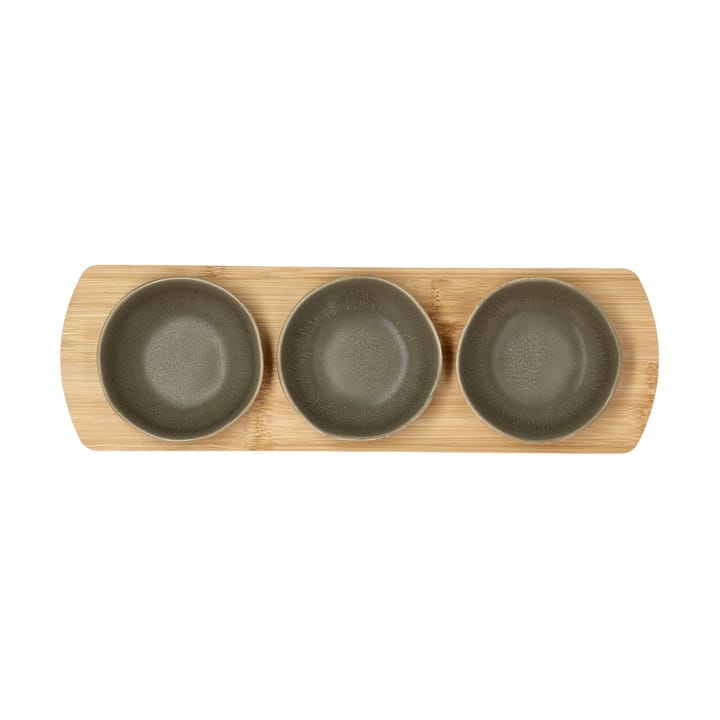 Shoku tabuleiro de bambu com 3 tigelas, Castanho quente Villa Collection