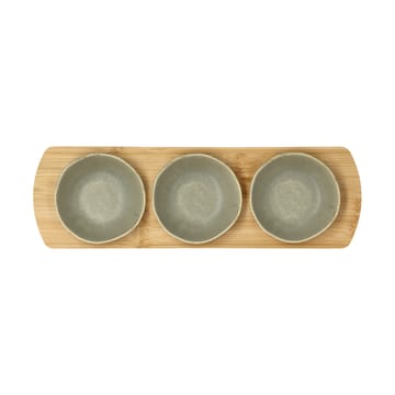 Shoku tabuleiro de bambu com 3 tigelas - Verde puro - Villa Collection