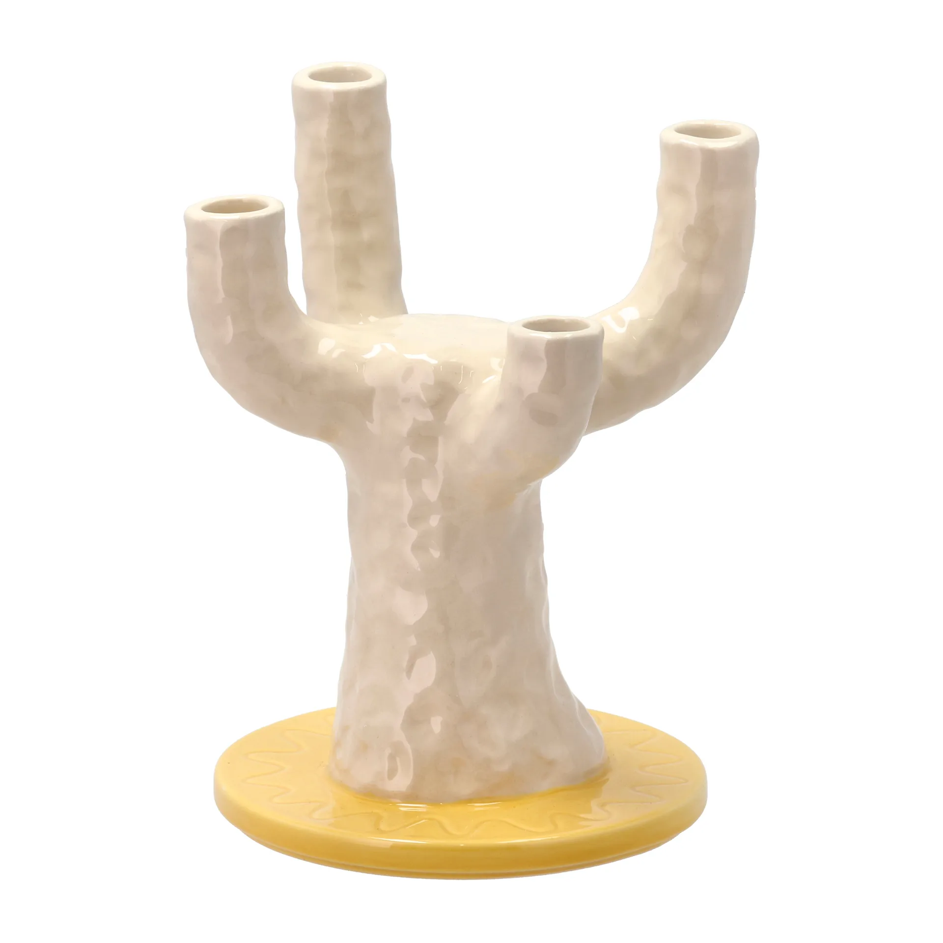 Styles castiçais 19.5x25 cm, Amarelo-branco Villa Collection