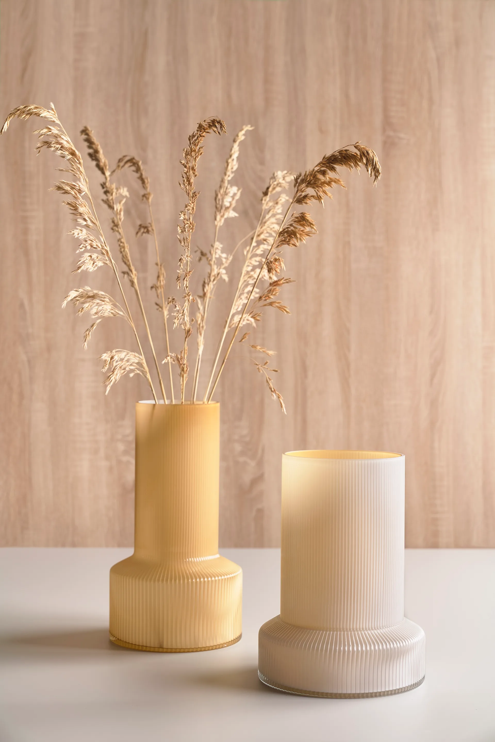 Vaso de vidro Hvils Ø21 cm, Branco  Villa Collection