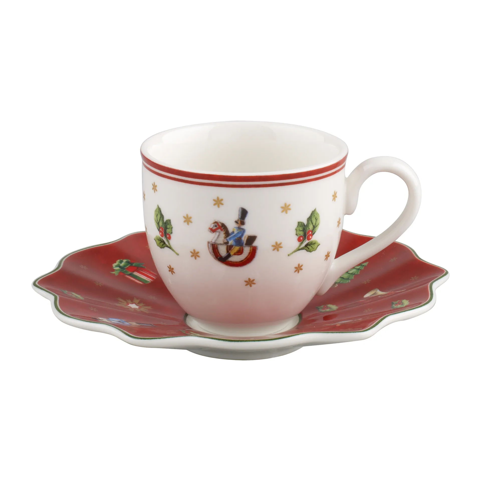 Chávena de expresso e pires Toy's Delight 30 cl, Branco-vermelho Villeroy & Boch