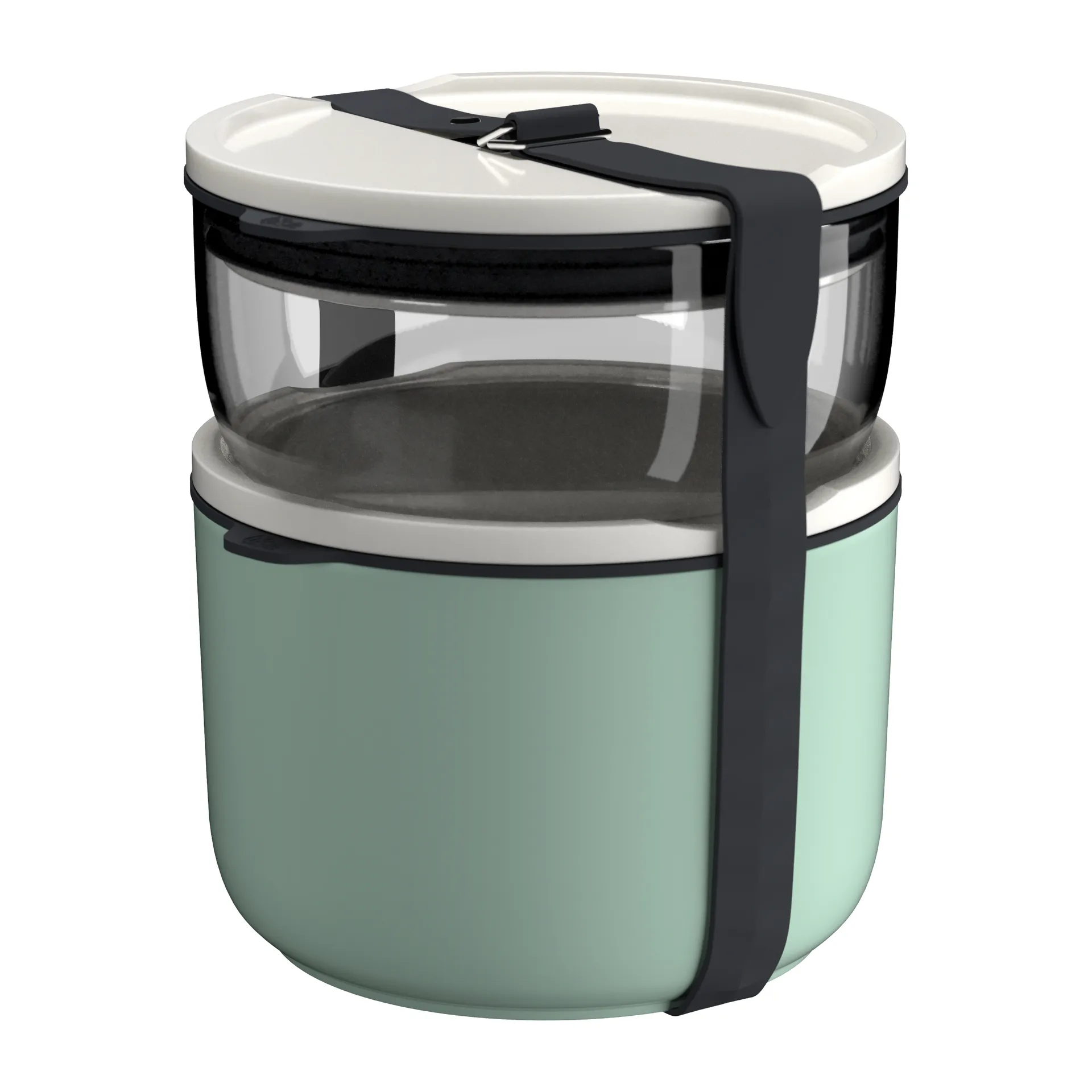 Conjunto de recipientes para comida redondos To Go & To Stay, Verde-branco-transparente Villeroy & Boch