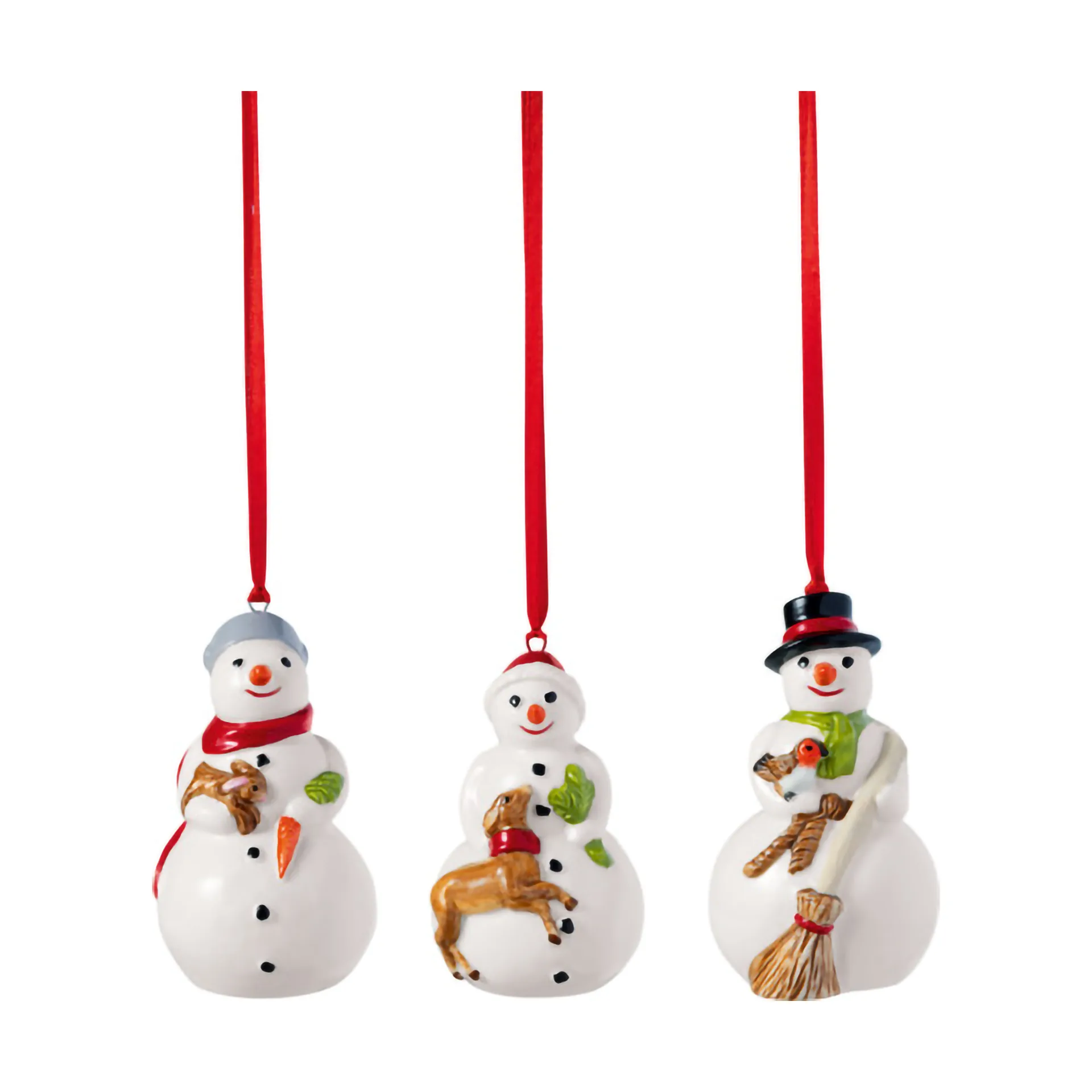 Enfeites de Natal bonecos de neve Nostalgic 3-unid., Branco Villeroy & Boch