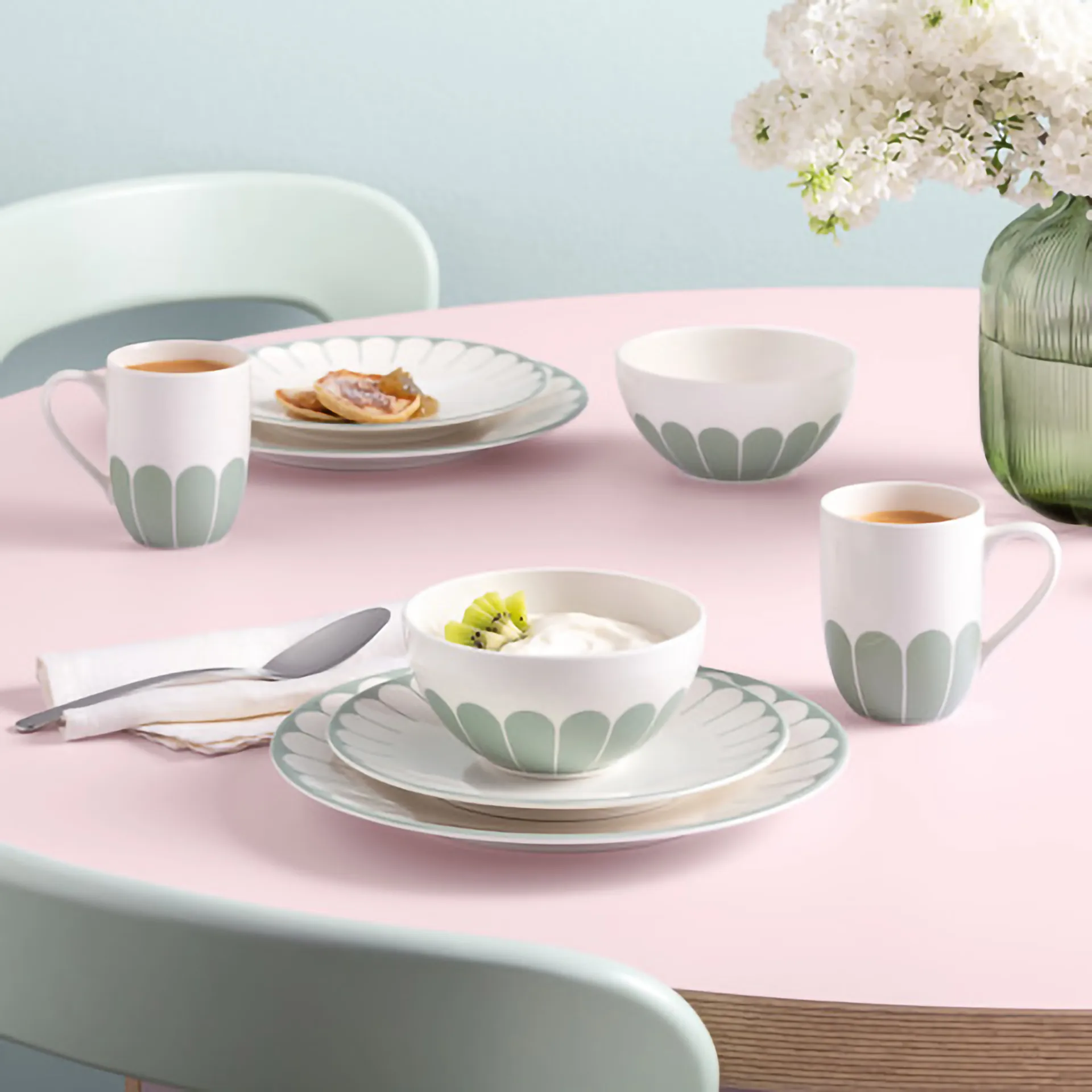 Fleur tigela de pequeno-almoço  43 cl, Branco-verde Villeroy & Boch