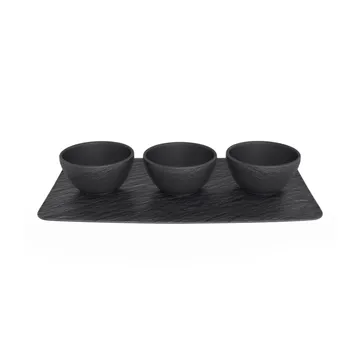 Tigela para molho como bandeja Manufacture Rock 3 un. - Preto - Villeroy & Boch