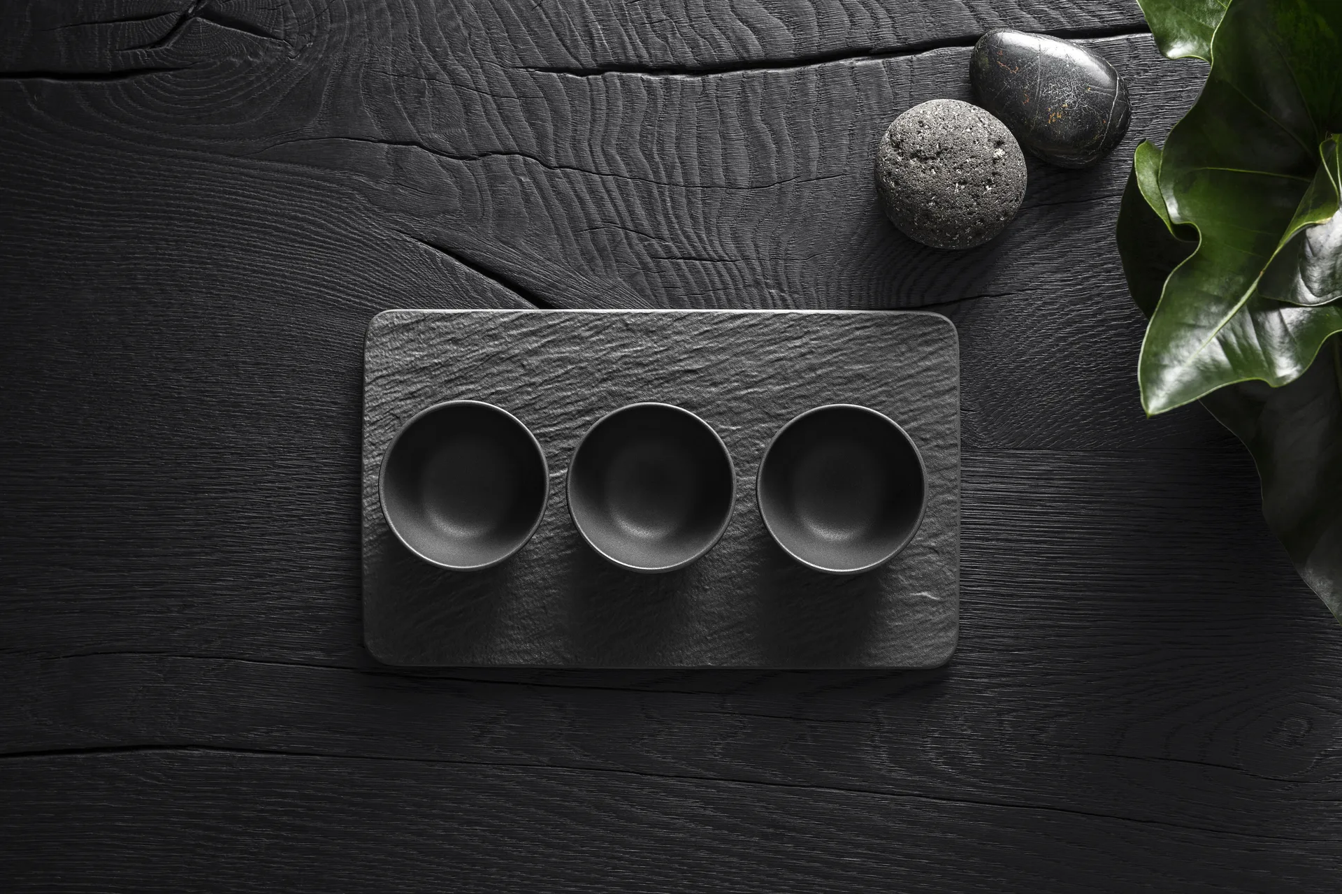 Tigela para molho como bandeja Manufacture Rock 3 un., Preto Villeroy & Boch